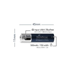 MEDIARGE AAA RECHARGEABLE BATTERIES